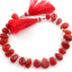 1 Strand  Carnelian Smooth Briolettes -Pear Briolettes 9mmx7mm-13mmx9mm 8 Inches BR522