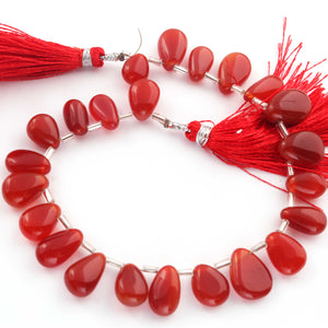 1 Strand  Carnelian Smooth Briolettes -Pear Briolettes 9mmx7mm-13mmx9mm 8 Inches BR522