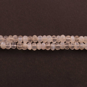 1 Strand White  Moonstone Faceted  Rondelles Beads,Rainbow Moonstone Round Beads 6mm-7mm 13.5 Inches BR523