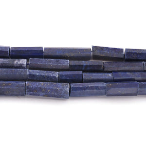 1 Long Strand Lapis Faceted Briolettes - Tube Shape  Briolettes -44mm-6mm - 14 Inches BR520