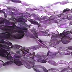 1 Strands Amethyst Faceted Pear drop Briolettes - AAA Quality Amethyst Pear Briolette 9mmx7mm-15mmx8mm 15 Inches BR517