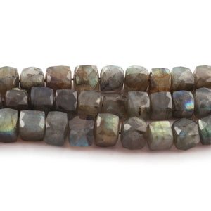 1 Strand Labradorite  Faceted Cube Briolettes - Box shape Beads 8mm-10mm -10 Inches BR504