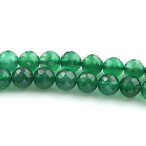 1 Strands Green Onyx Faceted Ball- Green Onyx  Ball Beads 8mm 9 Inches BR510