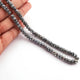 1 Long Strands Gray Moonstone Silver Coated Faceted Rondelles - Gray Moonstone Roundelle Beads 6mm 15 Inches BR501