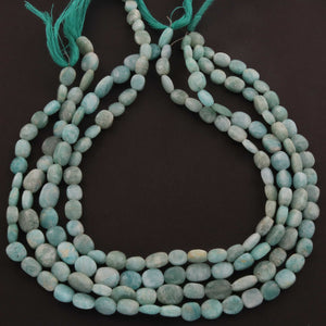 1 Strand Amazonite Smooth Briolettes Oval Shape  Briolettes - 8mmx7mm-10mmx8mm 12.5 Inches BR677