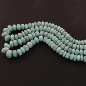 1 Strand Amazonite Smooth  Rondelles ,Round Beads,Roundel Beads 7mm-14mm 18 Inches BR662