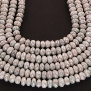 1  Strand White Silverite Green Coated Faceted Rondelles  - Gemstone Rondelles  6mm- 10mm 13 Inches BR668
