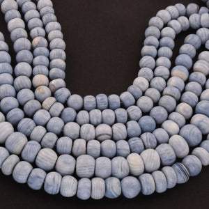 1 Strand Blue Oregon Smooth Rondelles  - Round Shape Rondelles 7mm-10mm 16Inches BR666