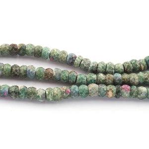 1 Strand Ruby Zoisite Faceted Rondelles - Round Shape Beads 6mm 8 Inches BR602