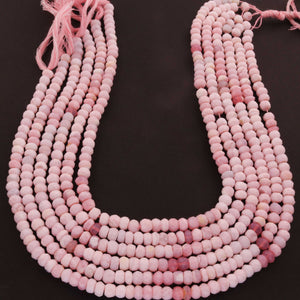 1 Long Strand Pink Opal  Faceted  Rondelles  - Round Shape Beads 6mm 14  Inches long BR608