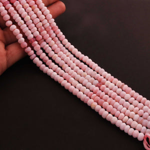 1 Long Strand Pink Opal  Faceted  Rondelles  - Round Shape Beads 6mm 14  Inches long BR608