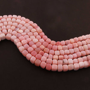 1 Strand Pink Opal Faceted  Cube Shape Briolettes -Box Shape Gemstone Beads 7mmx6mm-9mmx7mm 12 Inches BR647