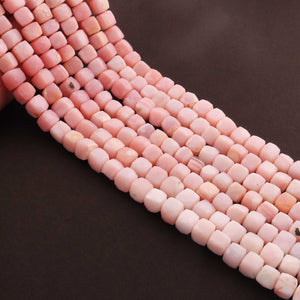 1 Strand Pink Opal Faceted  Cube Shape Briolettes -Box Shape Gemstone Beads 7mmx6mm-9mmx7mm 12 Inches BR647