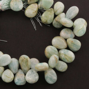 1 Strand Amazonite Smooth  Briolettes - Pear Drop Beads  11mmx8mm -16mmx11mm 8.5 Inches BR625