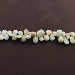 1 Strand Amazonite Smooth  Briolettes - Pear Drop Beads  11mmx8mm -16mmx11mm 8.5 Inches BR625