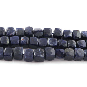 1 Long Strand Lapis Lazuli Faceted Cube Briolettes - Lapis Box shape Beads 7mm-9mm 9.5Inches BR611