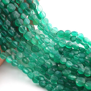 1 Strand Green Onyx Faceted Coin Beads- Faceted Beads,Round Beads 6mm 9.5 Inches BR698