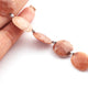 1 Strand Peach Moon Stone  Briolettes - Coin shape Beads -14mmx18mm- 9 Inches BR692