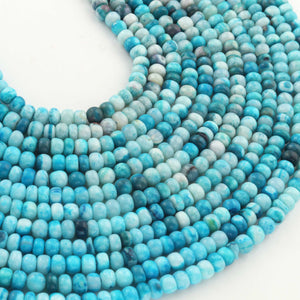 1  Strand  Shaded  Sky Blue Opal  Smooth Heishi Rondelles Beads - Wheel Shape Gemstone Spacer Beads - 5mm -  13 Inches BR03374 - Tucson Beads