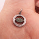 1 Pc Pave Diamond Round Evil Eye Charm Pendant ,925 Sterling Silver Charm,Pave diamond Finding, 18mmx14mm PDC062