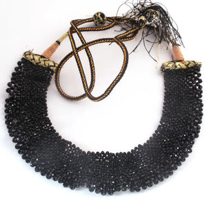 Black Hydro Beaded Necklace AAA Quality Gemstone Necklace Black Mat Necklace -2mm-3mm- 8 Inches - SPB0068 - Tucson Beads