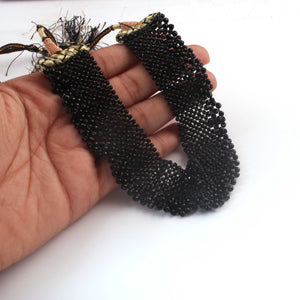 Black Hydro Beaded Necklace AAA Quality Gemstone Necklace Black Mat Necklace -2mm-3mm- 8 Inches - SPB0068 - Tucson Beads