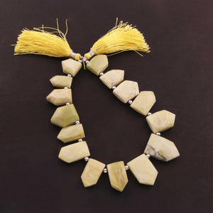 1 Strand Yellow Opal Faceted Briolettes - Pentagon Shape Briolettes  15mmx9mm -23mmx15mm- 8 Inches BR4377 - Tucson Beads