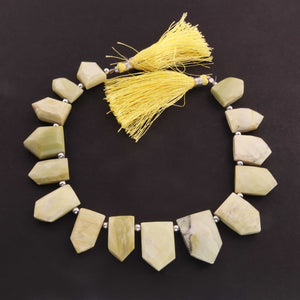 1 Strand Yellow Opal Faceted Briolettes - Pentagon Shape Briolettes  15mmx9mm -23mmx15mm- 8 Inches BR4377 - Tucson Beads