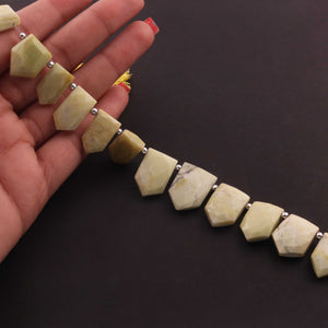 1 Strand Yellow Opal Faceted Briolettes - Pentagon Shape Briolettes  15mmx9mm -23mmx15mm- 8 Inches BR4377 - Tucson Beads