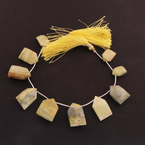 1 Strand  Yellow Opal Briolettes - Pentagon Shape Faceted Beads -14mmx9mm-22mmx14mm 7 inch BR2658 - Tucson Beads