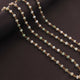 5 Feet Green Opal Rosary Style Beaded Chain 5mm Green Opal Beads Wire Wrapped 24Gold Plated Chain BDG132