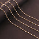 5 Feet White Rainbow Moonstone Beads 3mm-3.5mm Faceted Rosary Beaded chain- 24 K Gold Plated Wire Wrapped Chain NSC0024