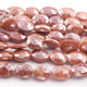 1 Strand Peach Moonstone Silver Coated Faceted Briolettes - Oval Shape Briolettes -  15mmx12mm -19mmx13mm 8.5Inches BR0709