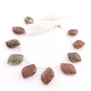 1 Strand Unakite Faceted Briolettes -  Fancy Shape Briolettes -17mmx12mm-26mmx16mm -9 Inches BR03395 - Tucson Beads