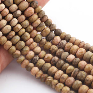 1 Strand Unakite Faceted Rondelles - Roundelles Shape Gemstone Beads -8mm-11mm - 9 Inches BR03404 - Tucson Beads