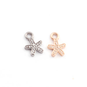 1 Pc Pave Diamond Star Charm Pendant Over 925 Sterling Silver - Star Pendant 11mmx8mm Pdc236