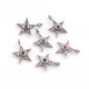 1 PC Antique Finish Pave Diamond Star Pendant with Multi Stone -  925 Sterling Silver Star Diamond Pendant- 9mmx12mm PDC1343