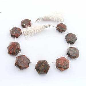 1   Strand  Unakite Faceted Briolettes - Hexagon Shape Briolettes - 13mm23mm - 9 Inches br03396 - Tucson Beads