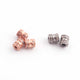 1 Pc Two Step Pave Diamond 925 Sterling Silver & Rose Gold Vermeil Rondelles Beads - Diamond Rondelles Bead 4mm PDC543