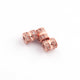 1 Pc Two Step Pave Diamond 925 Sterling Silver & Rose Gold Vermeil Rondelles Beads - Diamond Rondelles Bead 4mm PDC543