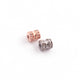 1 Pc Two Step Pave Diamond 925 Sterling Silver & Rose Gold Vermeil Rondelles Beads - Diamond Rondelles Bead 4mm PDC543