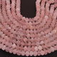 1  Strand Rose Quartz Smooth Rondelles - Gemstone Roundelles 8mm-9mm 9 Inches BR03401 - Tucson Beads