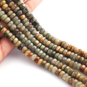 1 Long Strand Excellent Quality Cat's Eye Faceted Rondelles - Cat's Eye Roundles Beads 7mm-8mm 8 Inch BR776