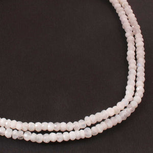 1 Strands  White Rainbow Moonstone Faceted Briolettes - Round Shape  5mm-13 inches BR1027