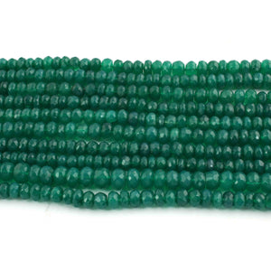 1  Long Strand Green Onyx Faceted Rondells -Round  Shape  Rondells 6mm-7mm-8 Inches BR0823 - Tucson Beads