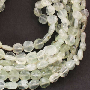 1 Strand Prehnite Faceted Briolettes - Prehnite coin Shape Beads 7mm-9mm 8.5 Inches BR1012