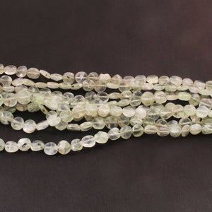 1 Strand Prehnite Faceted Briolettes - Prehnite coin Shape Beads 7mm-9mm 8.5 Inches BR1012