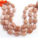 1 Strand Peach Moonstone Faceted Briolettes  - Oval Shape  Briolettes  14mmx11mm-15mmx11mm 10.5 Inches BR765