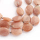 1 Strand Peach Moonstone Faceted Briolettes  - Oval Shape  Briolettes  14mmx11mm-15mmx11mm 10.5 Inches BR765