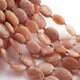 1 Strand Peach Moonstone Faceted Briolettes  - Oval Shape  Briolettes  14mmx11mm-15mmx11mm 10.5 Inches BR765